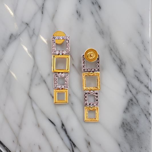 Hanging Squarez Diamond Earrings