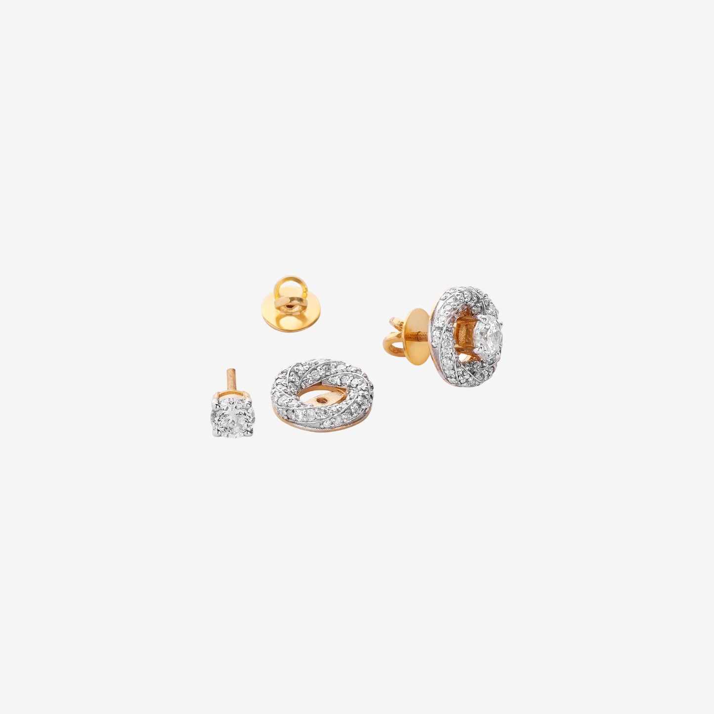 Solitaire Studs with Detachable Diamond Jacket