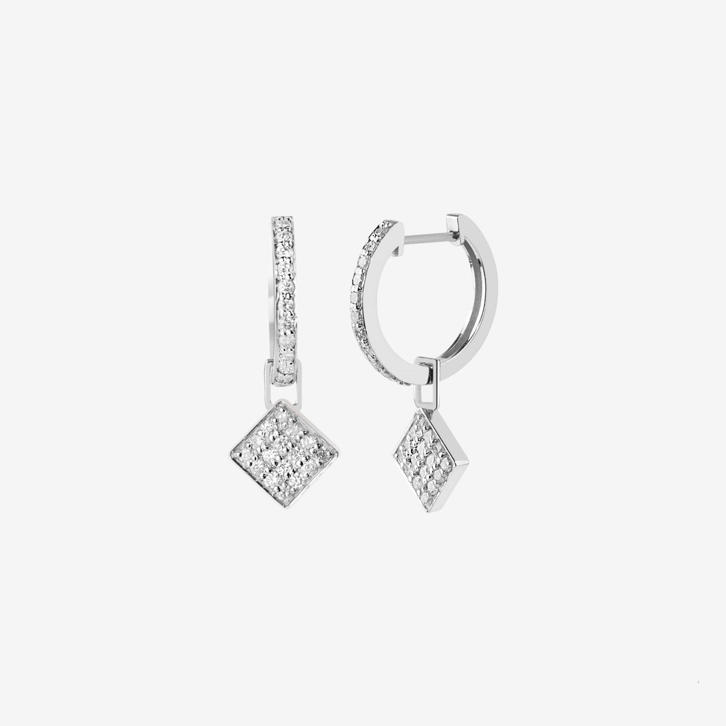 Celestial Hoops with Square Drop