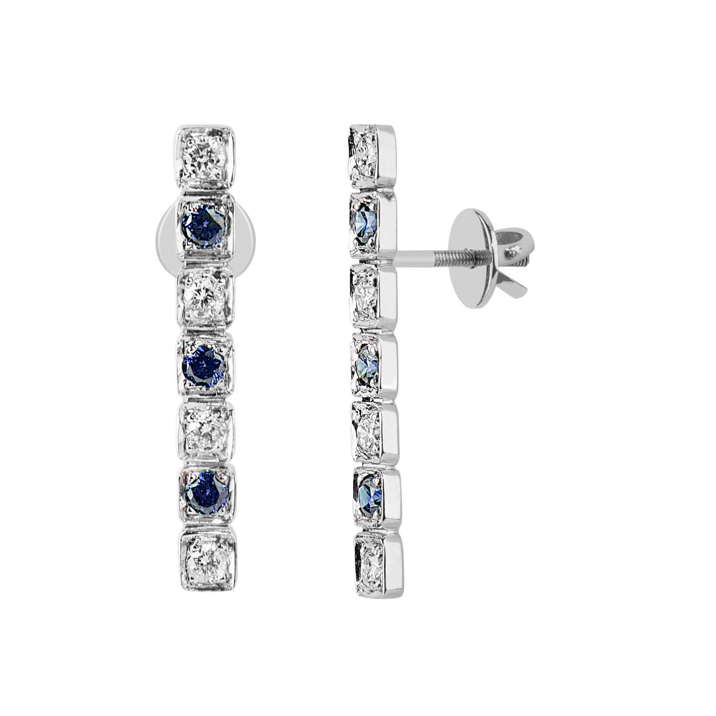 One Line Natural Diamonds & Blue CZ