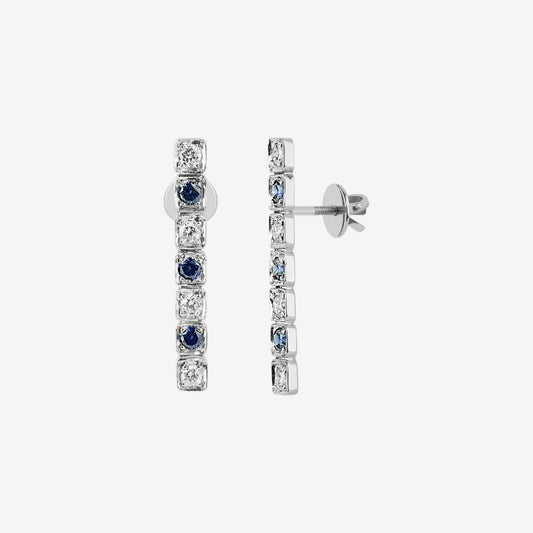 One Line Natural Diamonds & Blue CZ