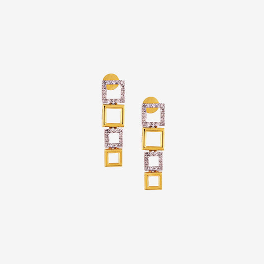 Hanging Squarez Diamond Earrings