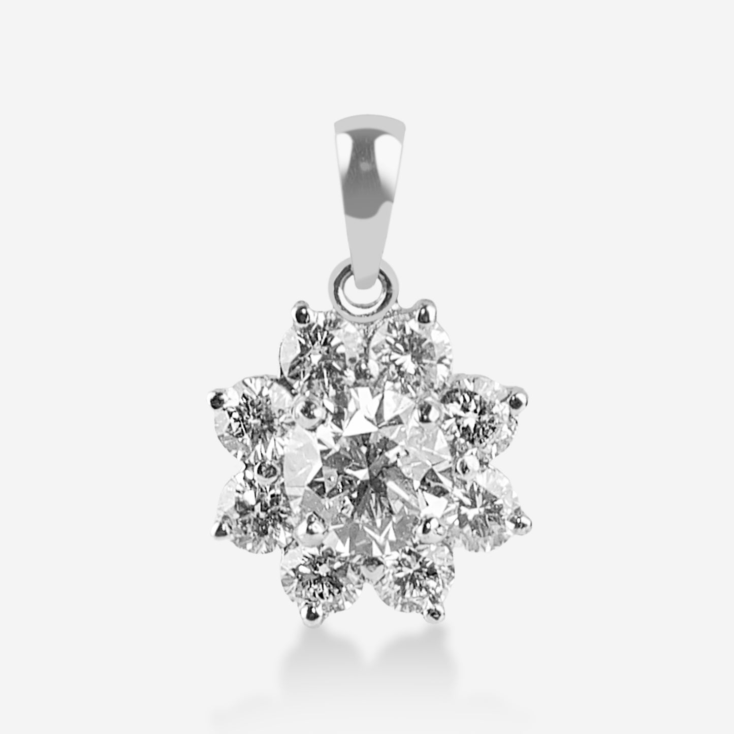 solitaire pendant with side diamonds