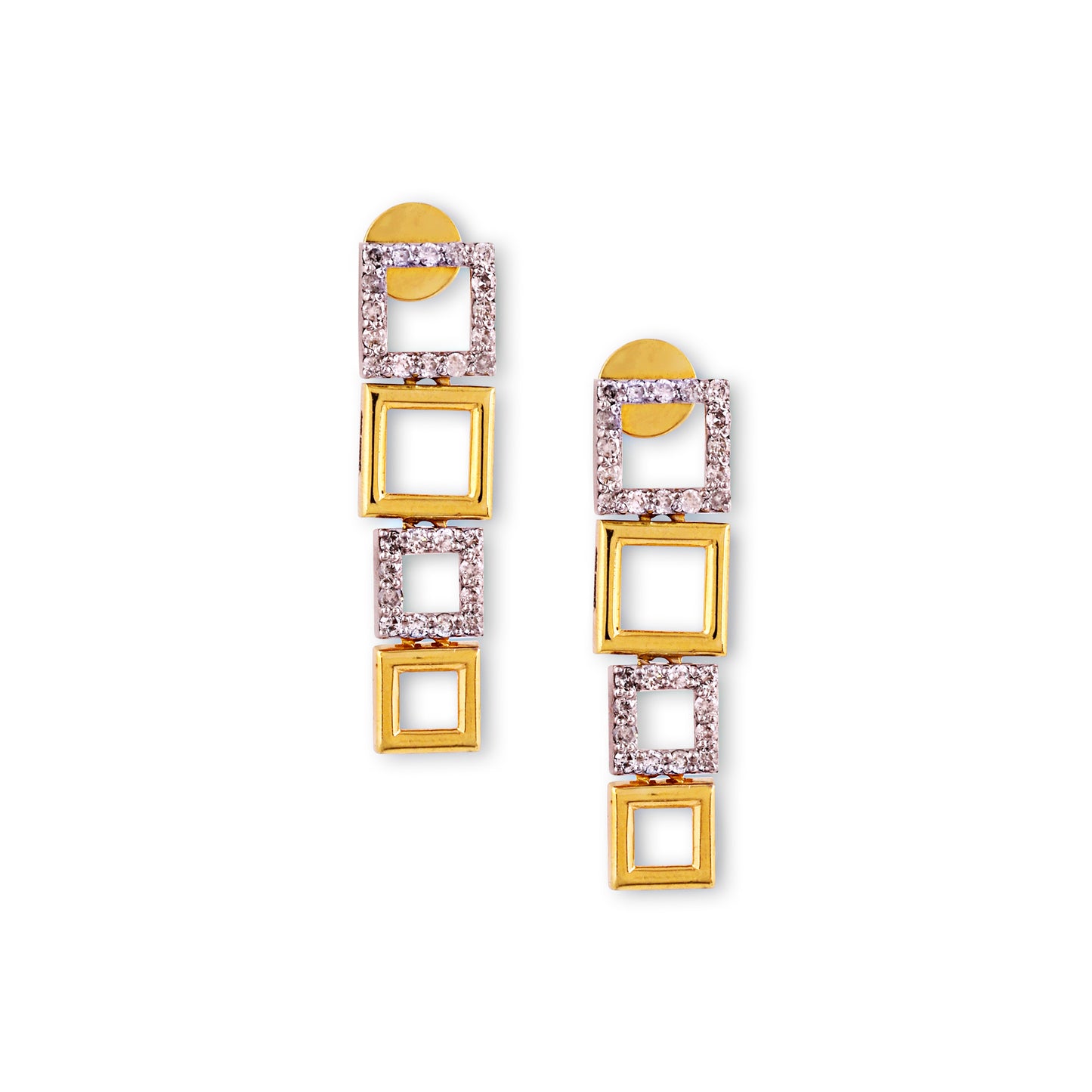 Hanging Squarez Diamond Earrings