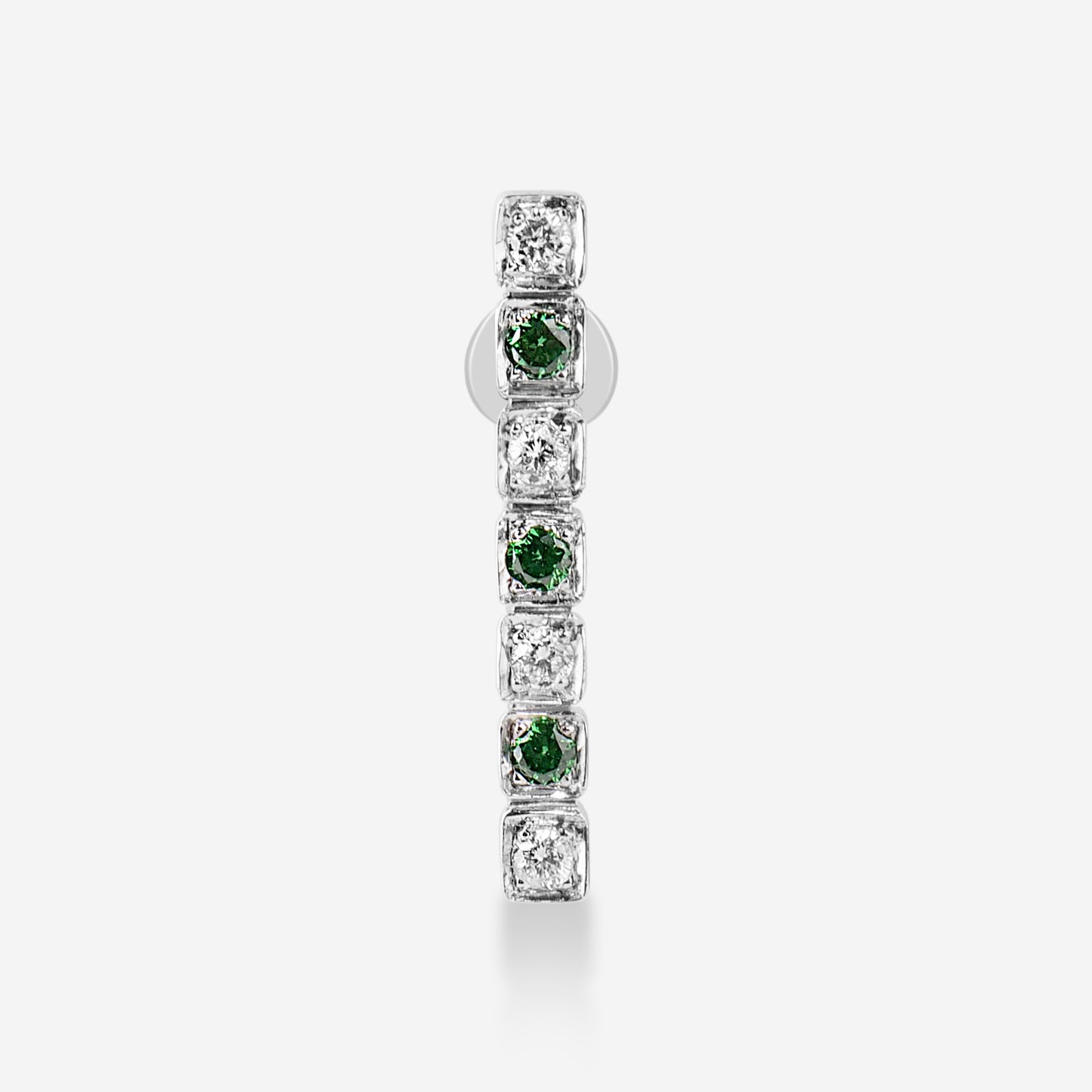 One Line Natural Diamond and Green CZ