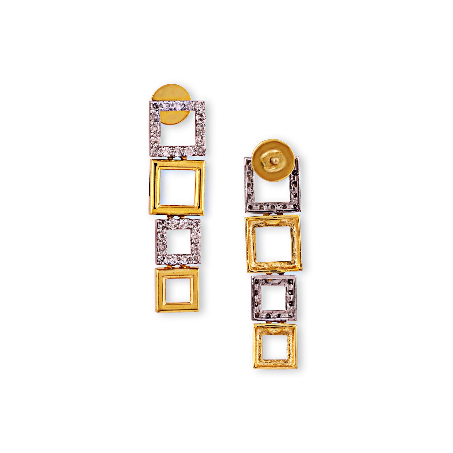 Hanging Squarez Diamond Earrings