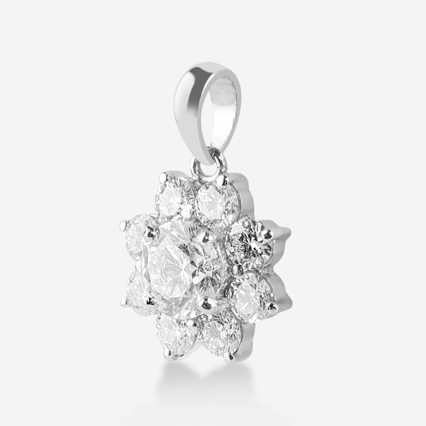 solitaire pendant with side diamonds