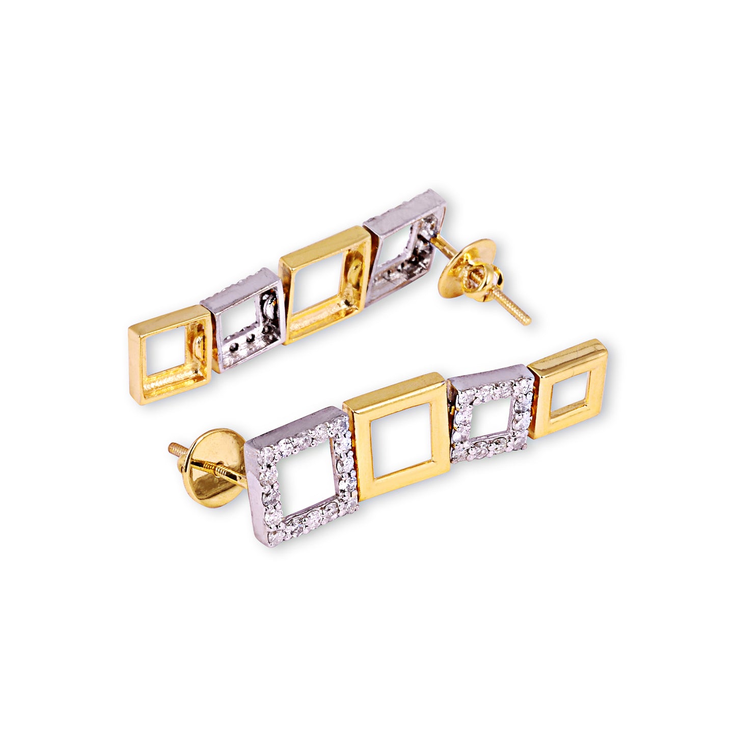 Hanging Squarez Diamond Earrings