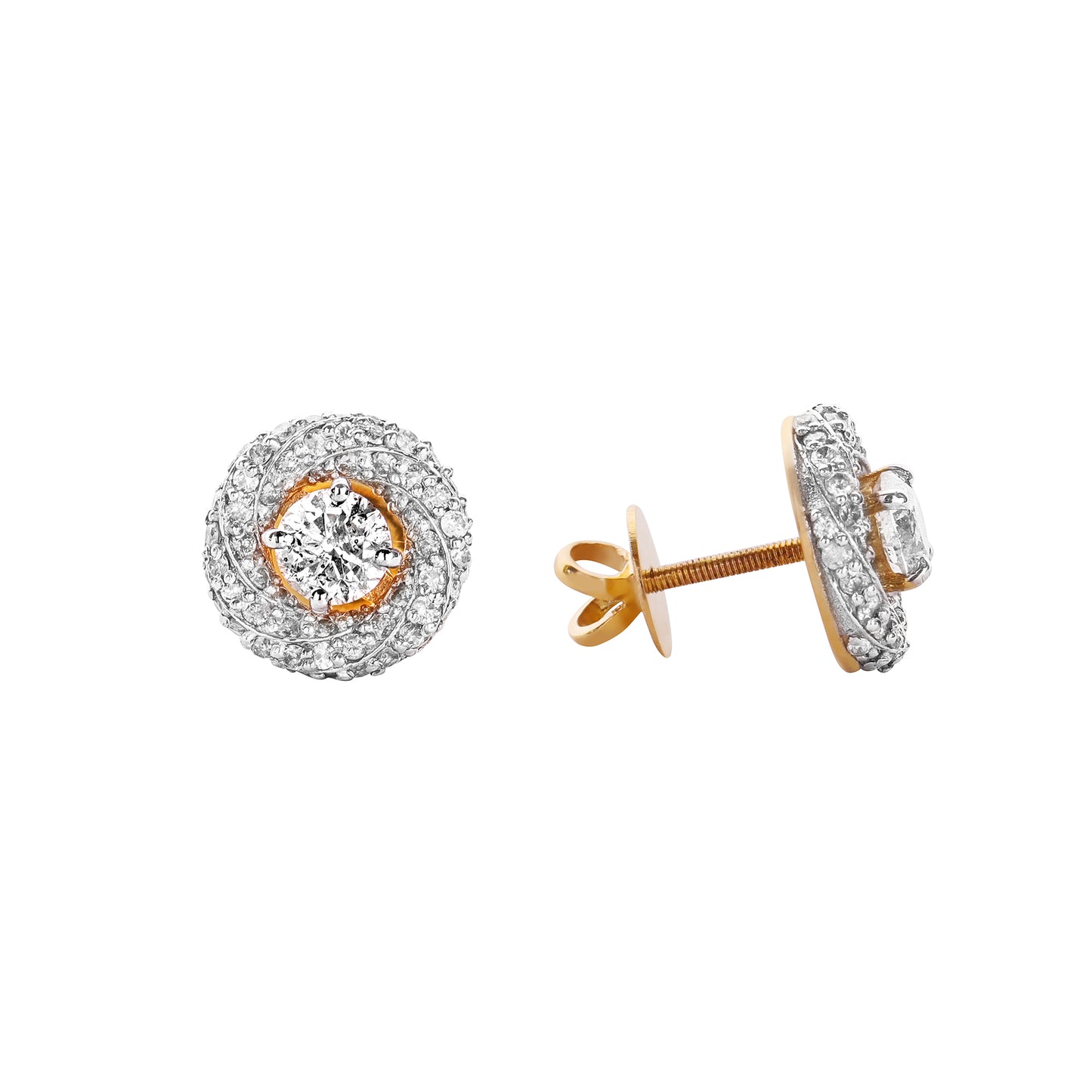 Solitaire Studs with Detachable Diamond Jacket