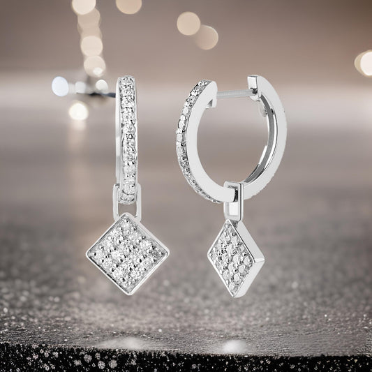 Celestial Hoops with Square Drop